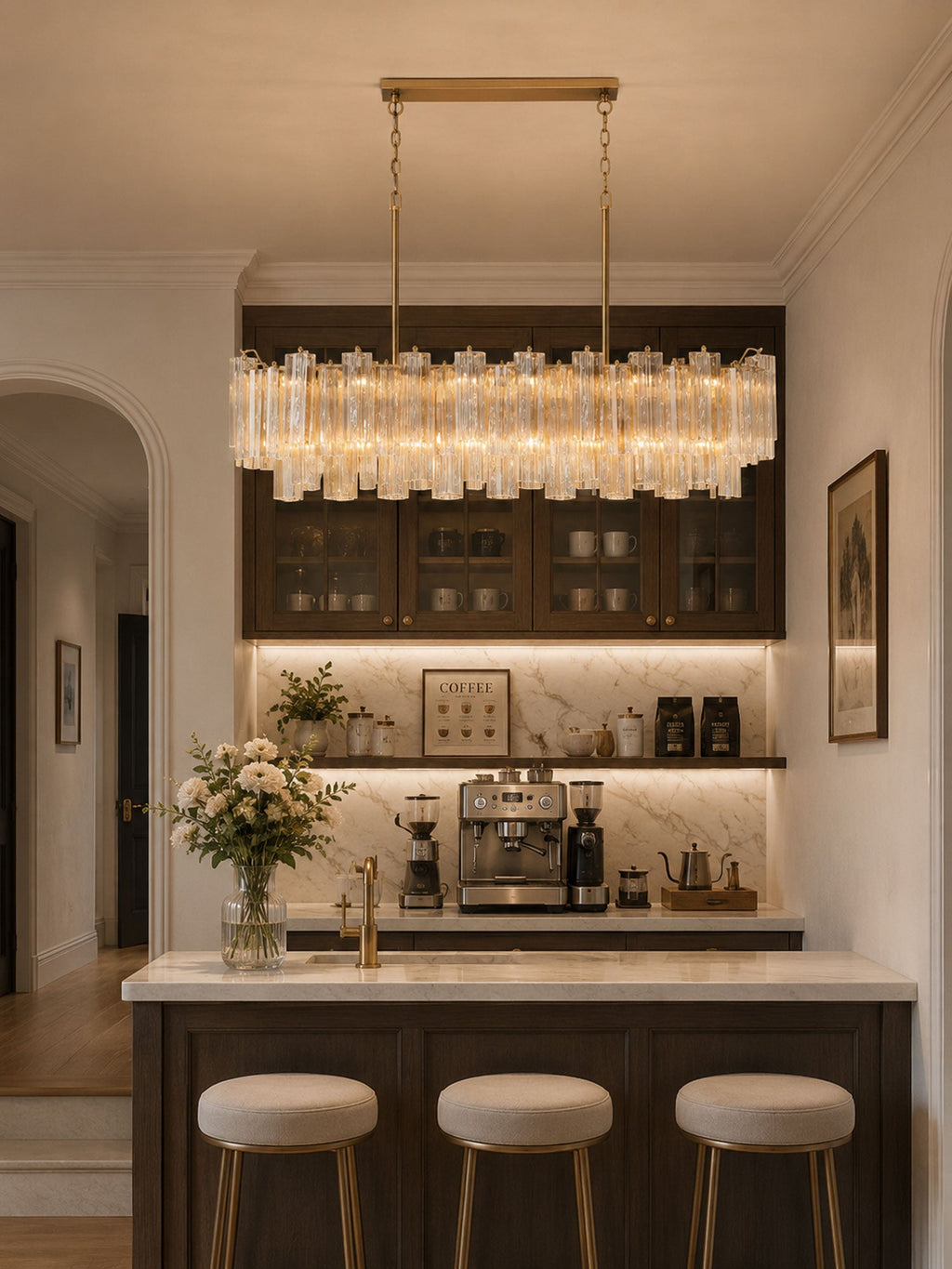 Eloria Glass Linear Chandelier