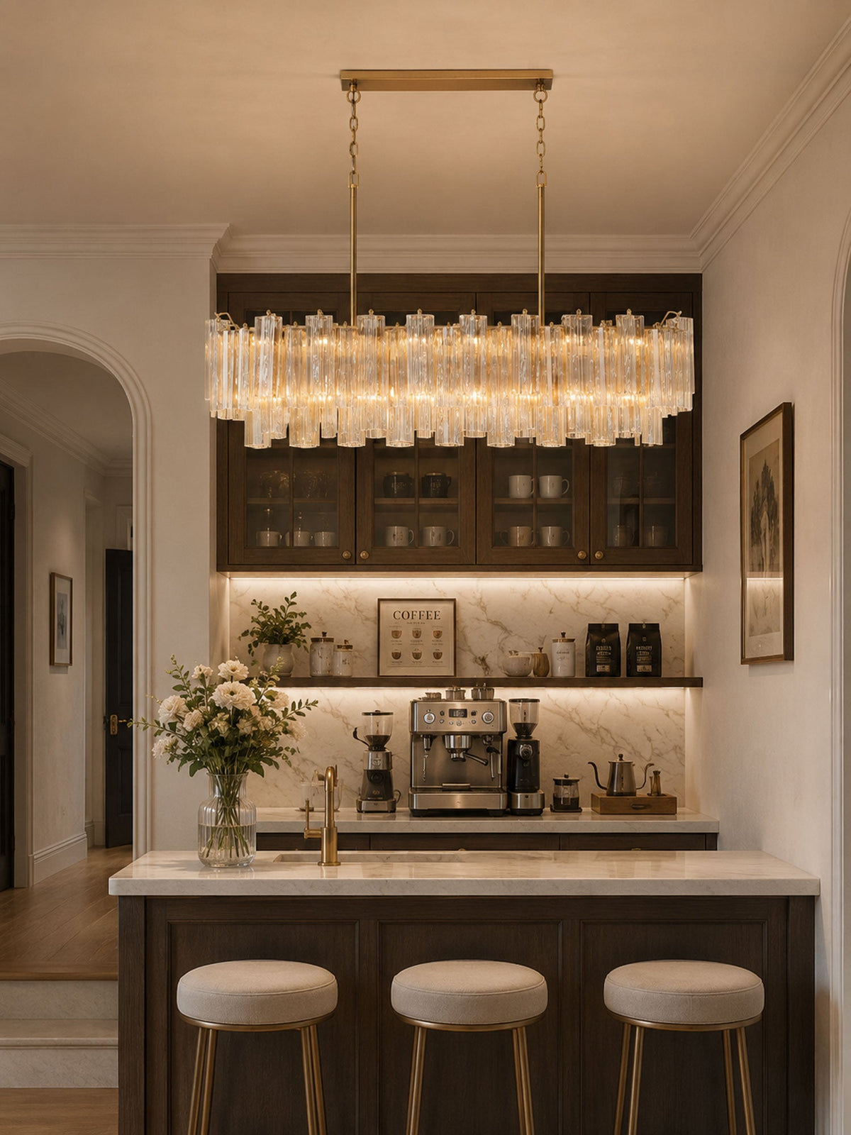 Eloria Glass Linear Chandelier