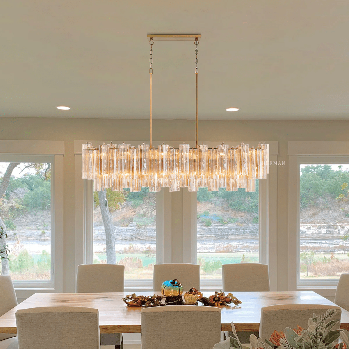 Eloria Glass Linear Chandelier