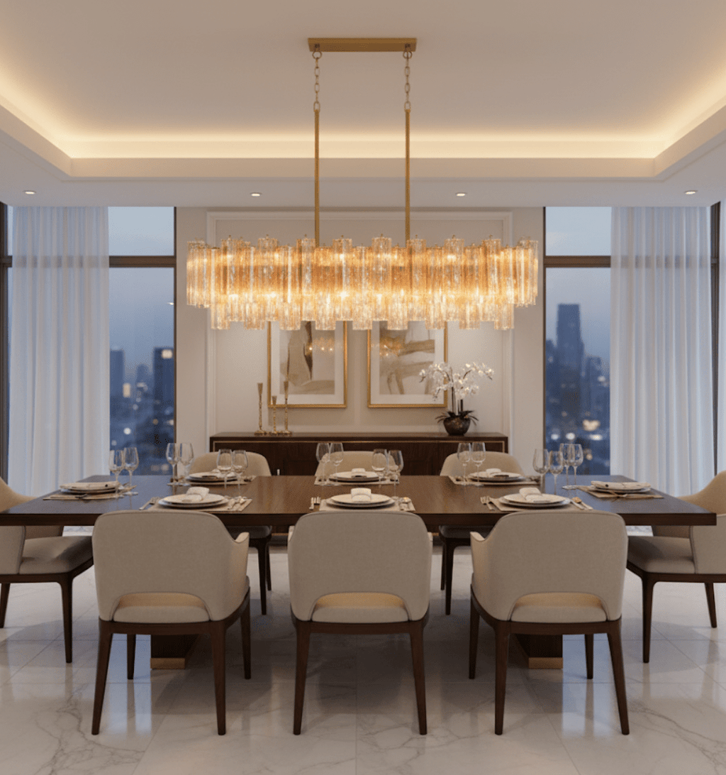 Eloria Glass Linear Chandelier