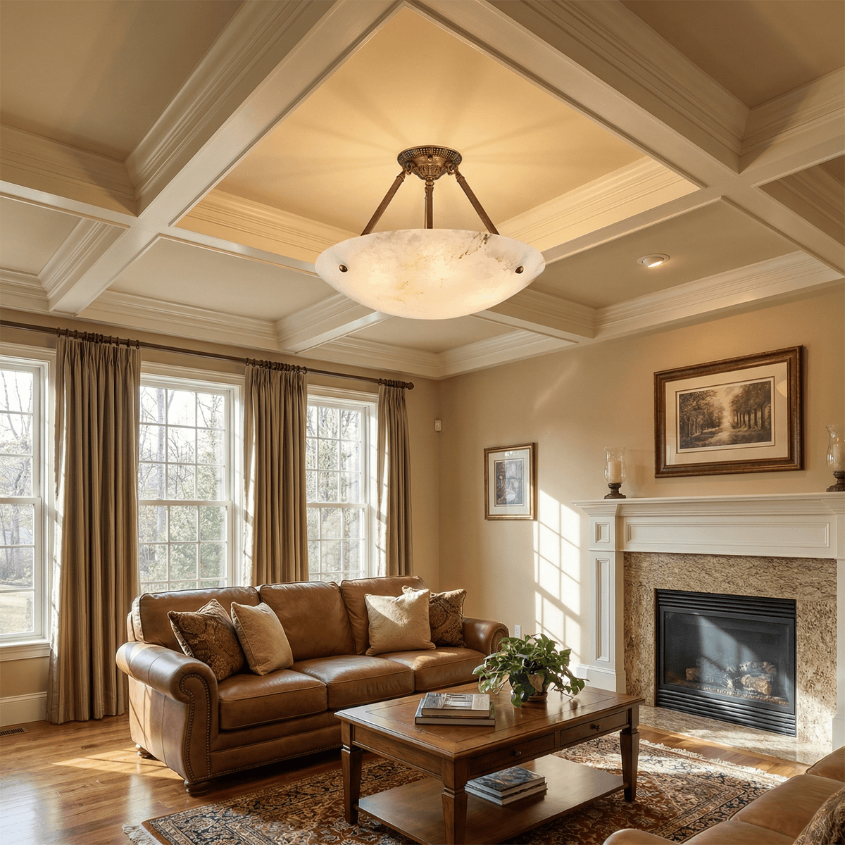 Calyra Alabaster Ceiling Light