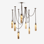 Cylindrical Cluster Alabaster Chandelier