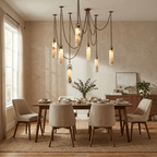 Cylindrical Cluster Alabaster Chandelier
