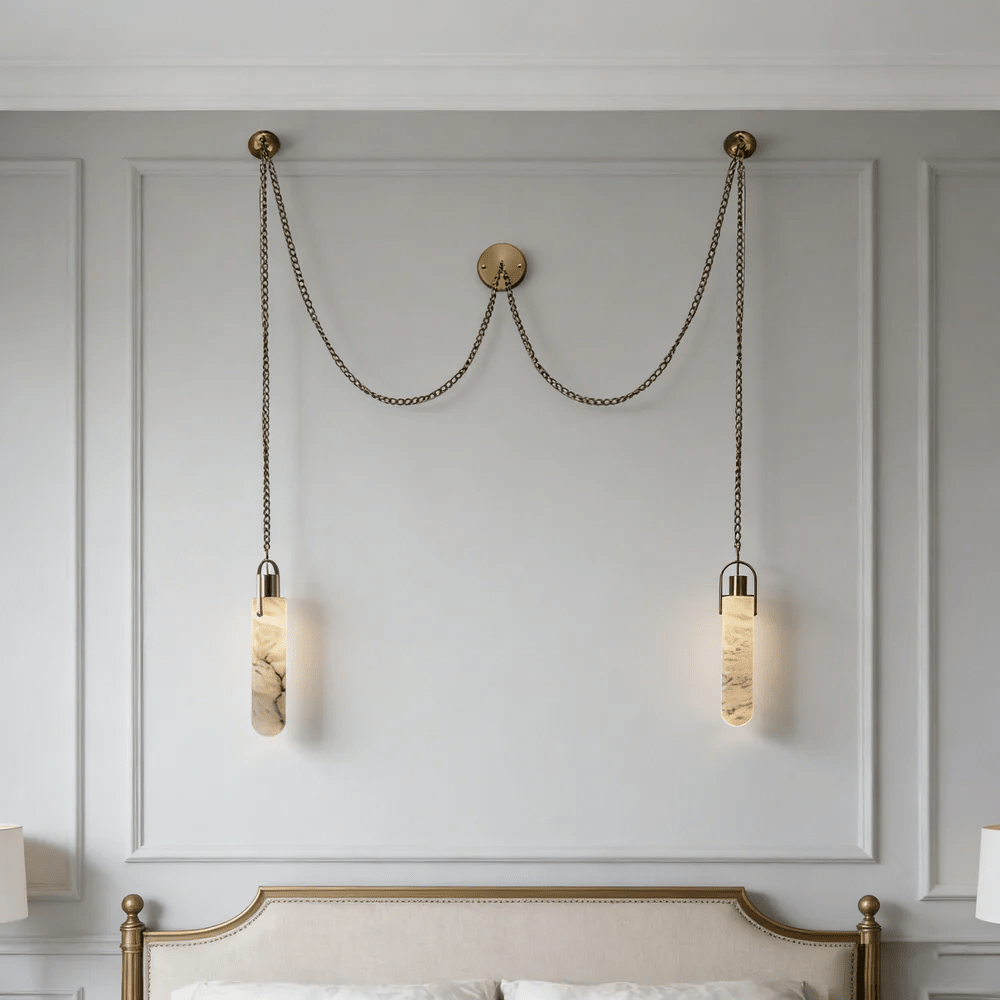 Cylindrical Cluster Alabaster Chandelier