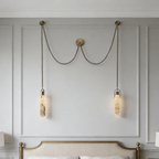 Cylindrical Cluster Alabaster Chandelier
