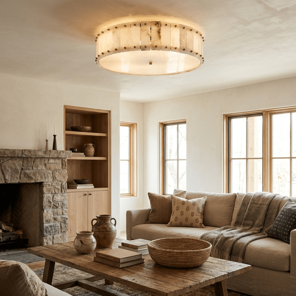 Aurelia Alabaster Ring Ceiling Lamp