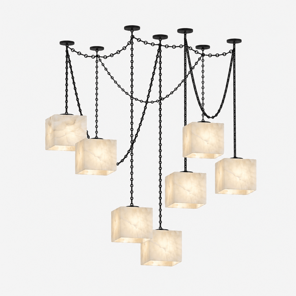 Cascade Chain Cube Chandelier