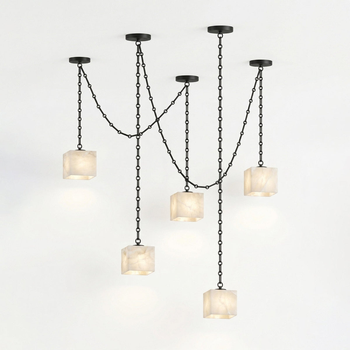 Cascade Chain Cube Chandelier