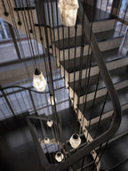 Faceted Alabaster Cluster Chandelier