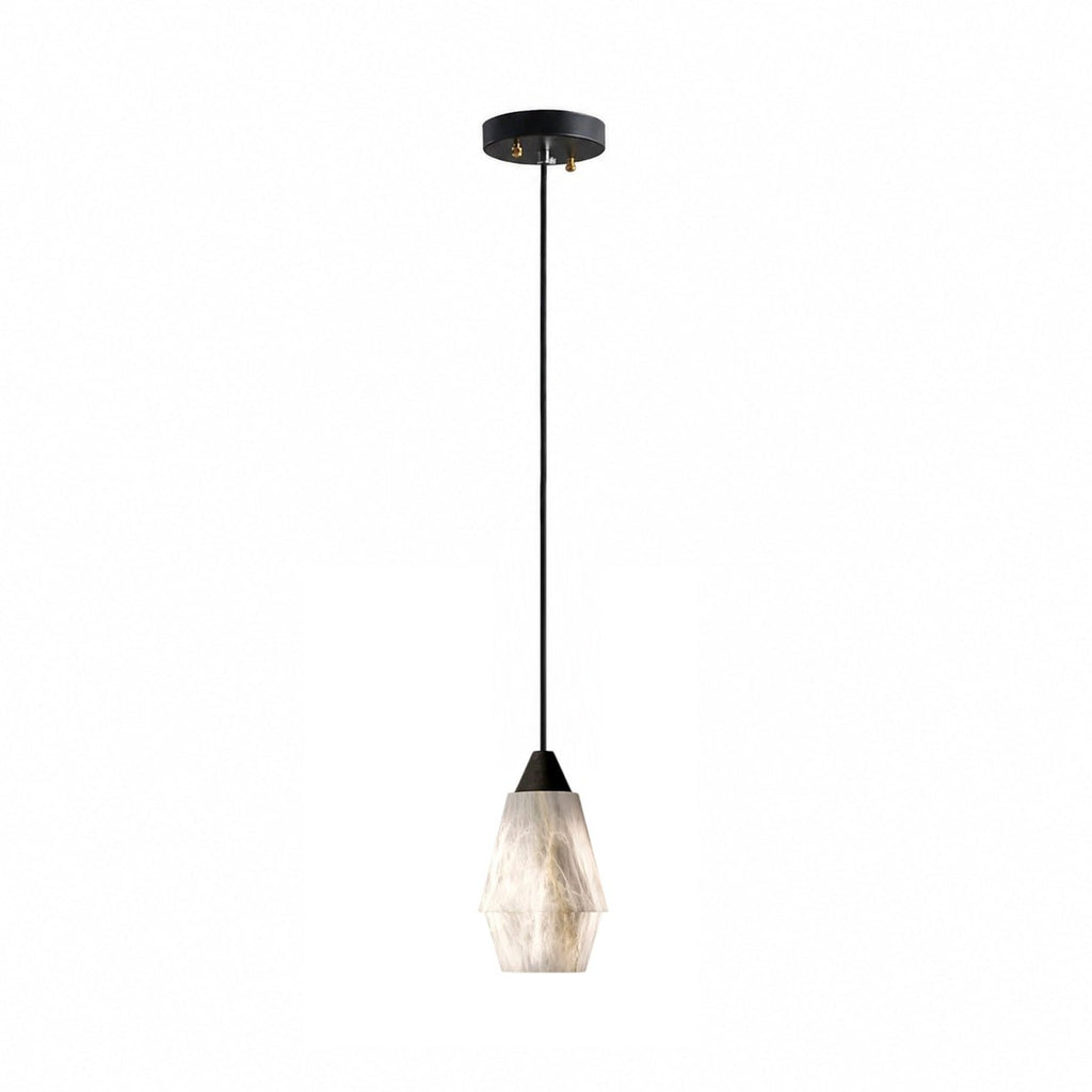 Faceted Alabaster Cluster Chandelier