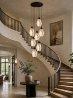Faceted Alabaster Cluster Chandelier