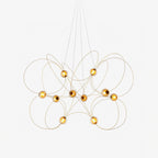 Amber Glass Orb Loop Chandelier