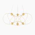 Amber Glass Orb Loop Chandelier