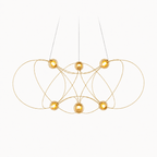 Amber Glass Orb Loop Chandelier
