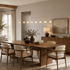 Amber Glass Orb Loop Chandelier