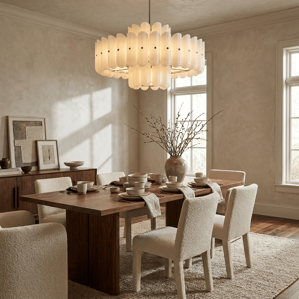 Seraphine Linear Fluted Glass Chandelier