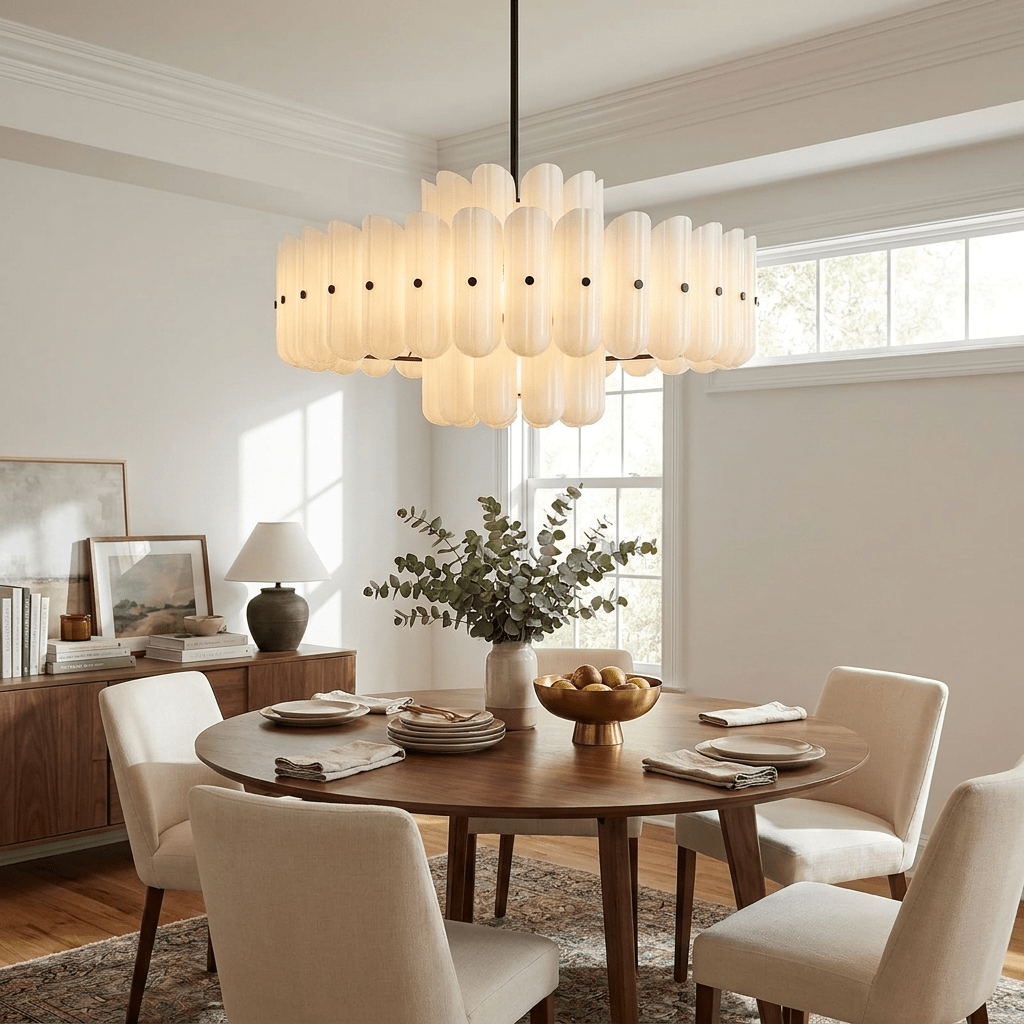 Seraphine Linear Fluted Glass Chandelier