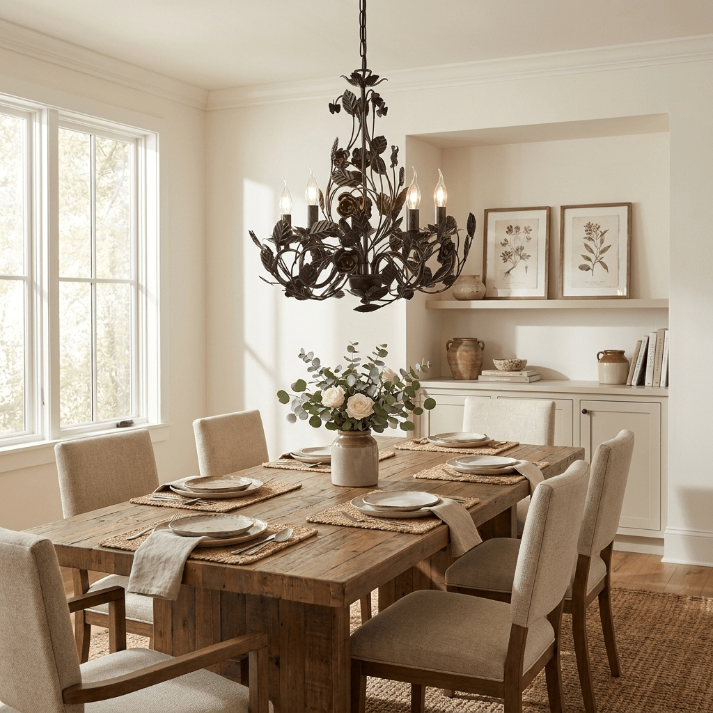 Rosaio Wrought Iron Chandelier