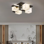Cubist Alabaster Cluster Ceiling Lamp