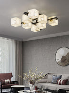 Cubist Alabaster Cluster Ceiling Lamp