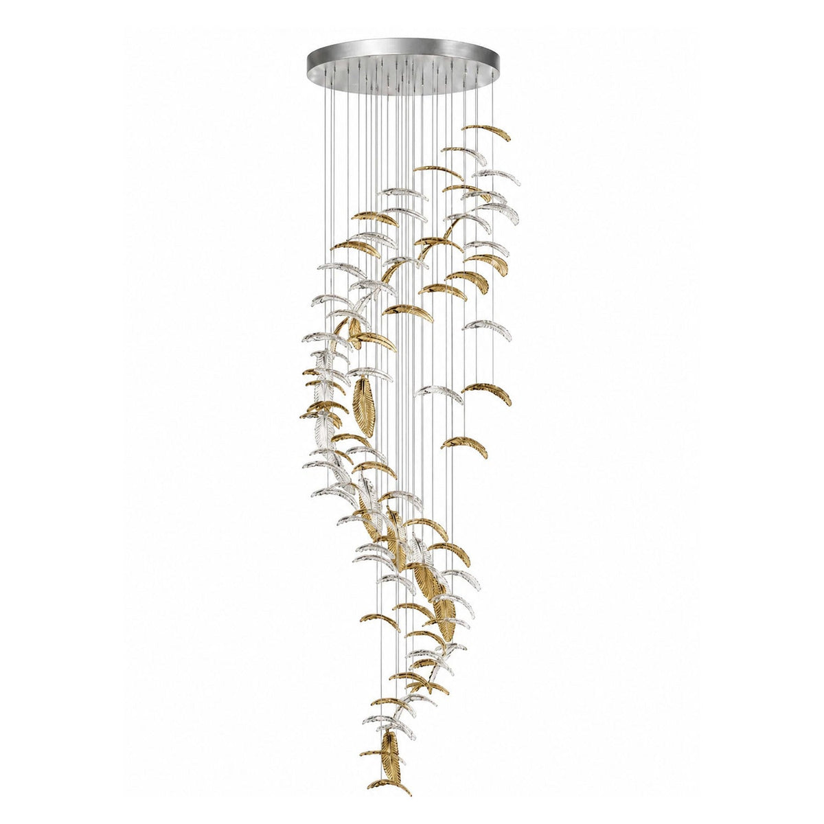 Glass Feathers Flying Chandelier