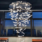 Glass Feathers Flying Chandelier