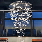 Glass Feathers Flying Chandelier