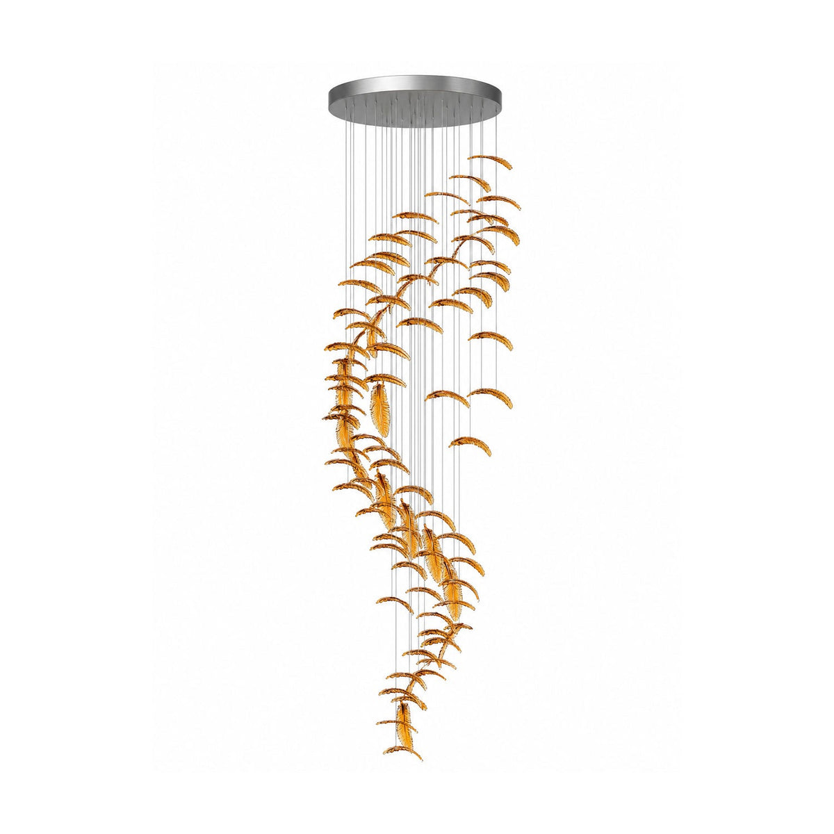Glass Feathers Flying Chandelier