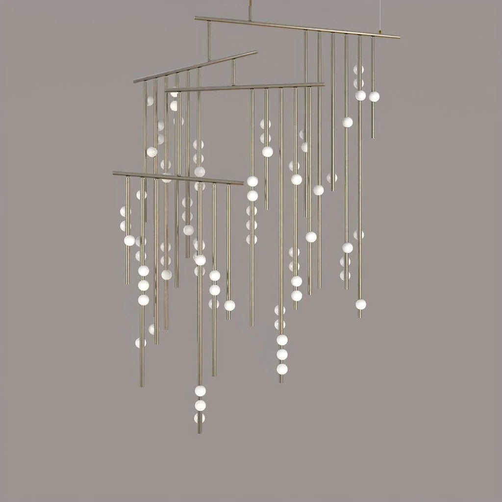 Brass Glass Drop Chandelier