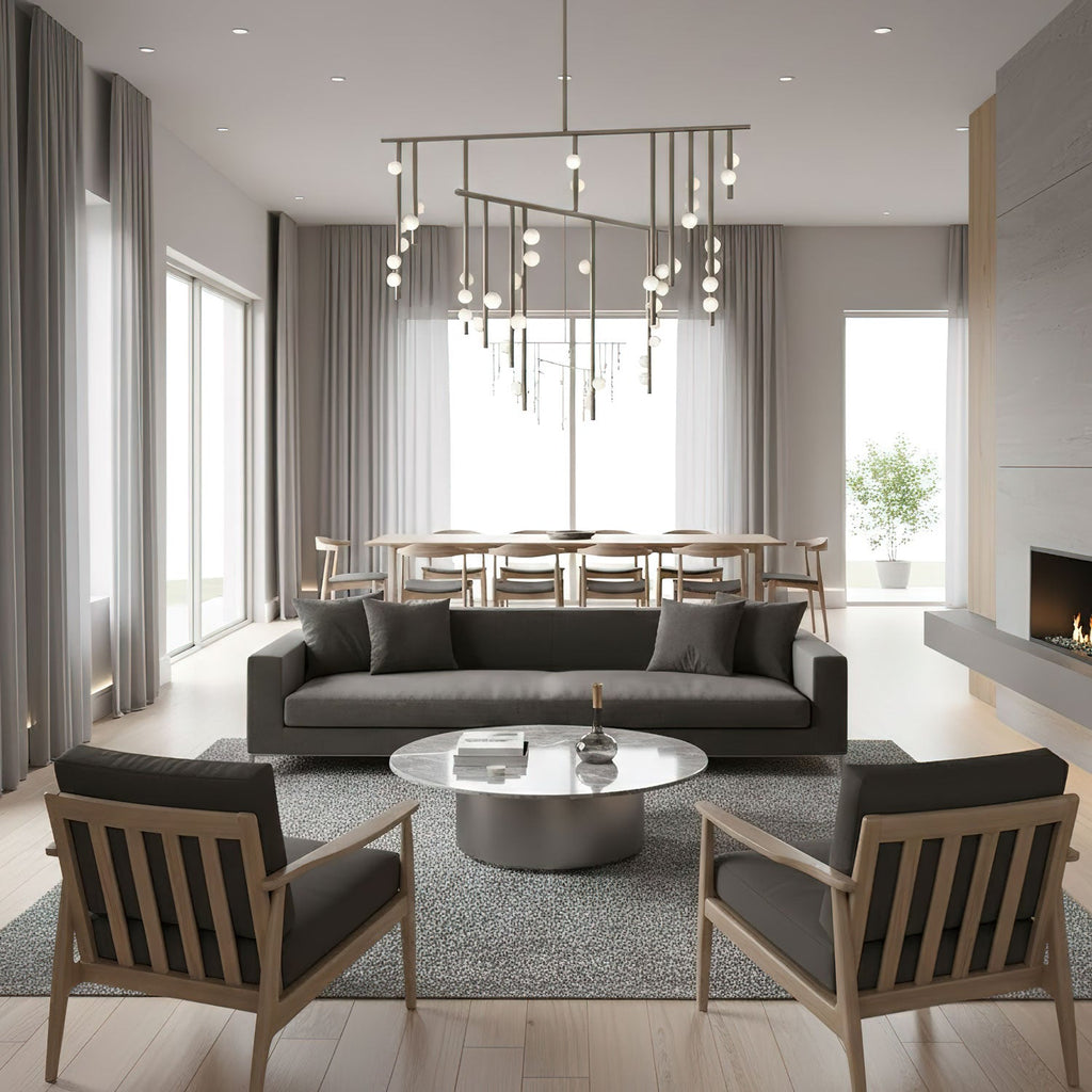 Brass Glass Drop Chandelier