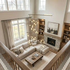 Brass Glass Drop Chandelier