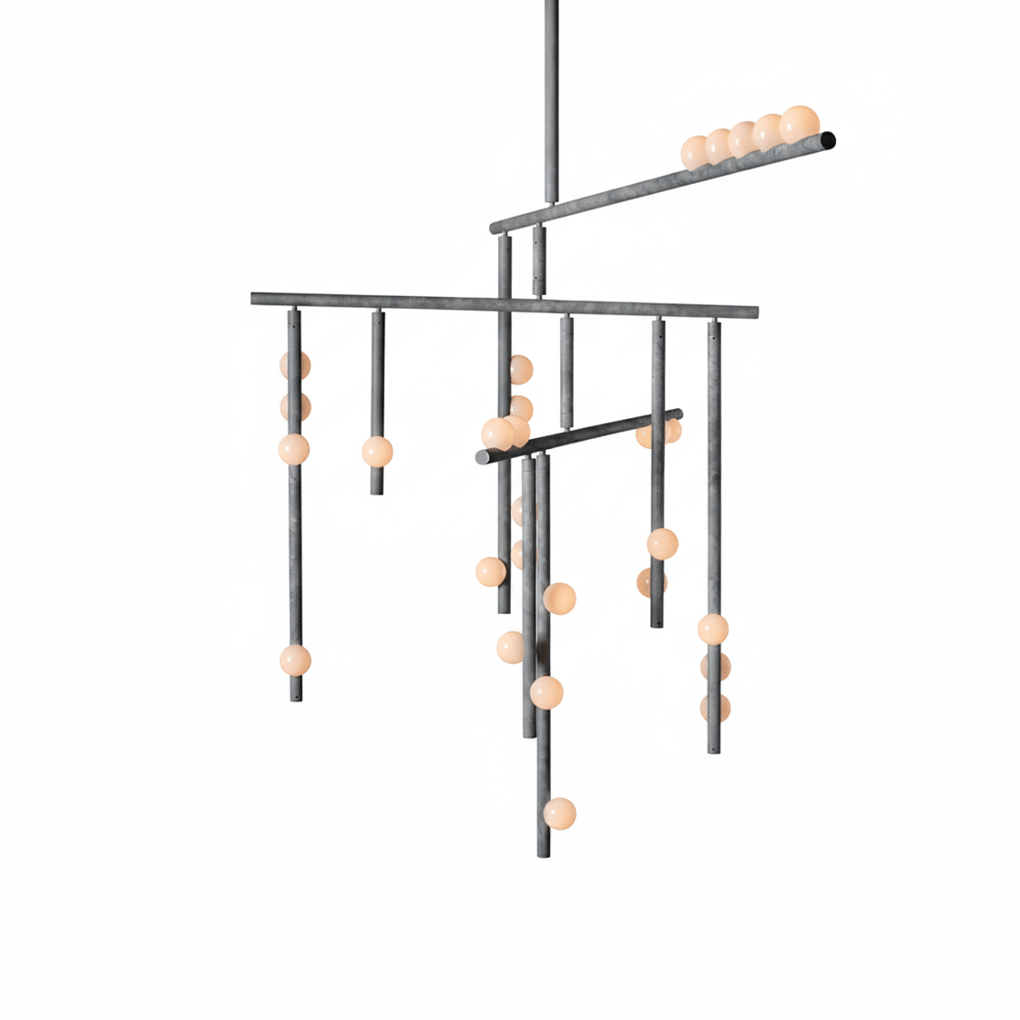 Brass Glass Drop Chandelier