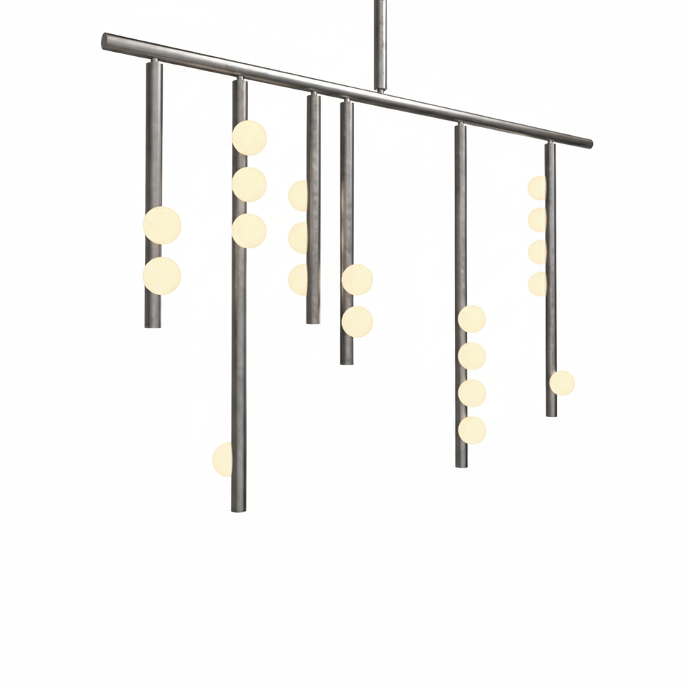 Brass Glass Drop Chandelier
