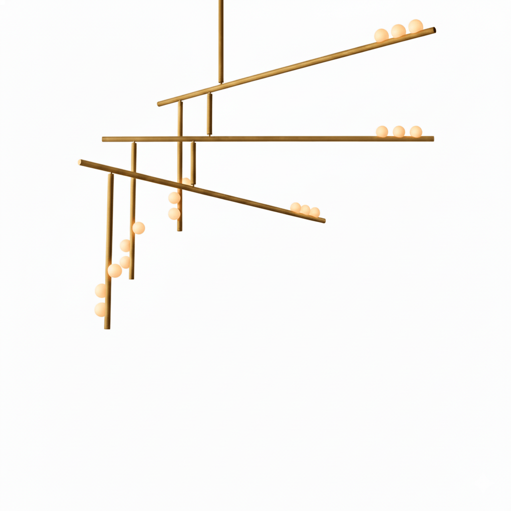 Brass Glass Drop Chandelier
