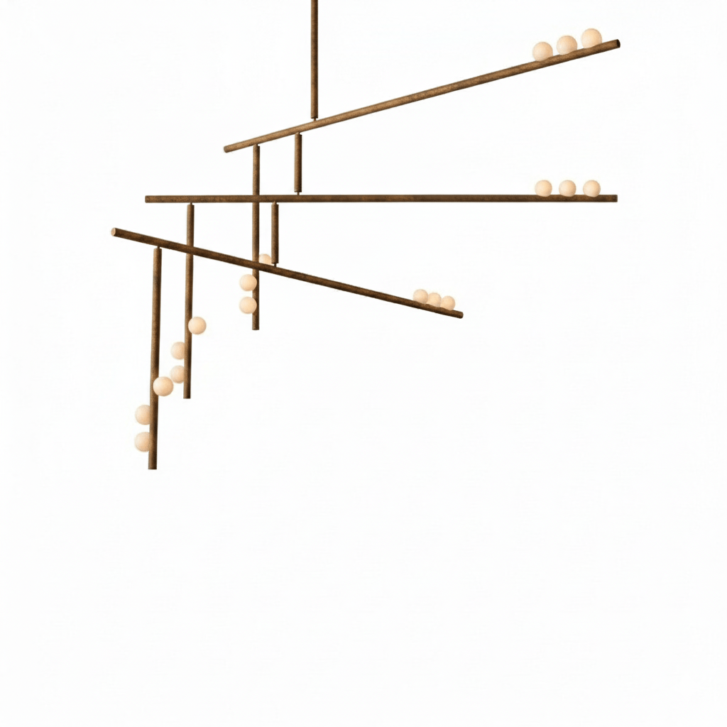 Brass Glass Drop Chandelier