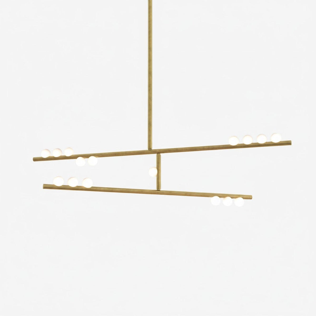 Brass Glass Drop Chandelier