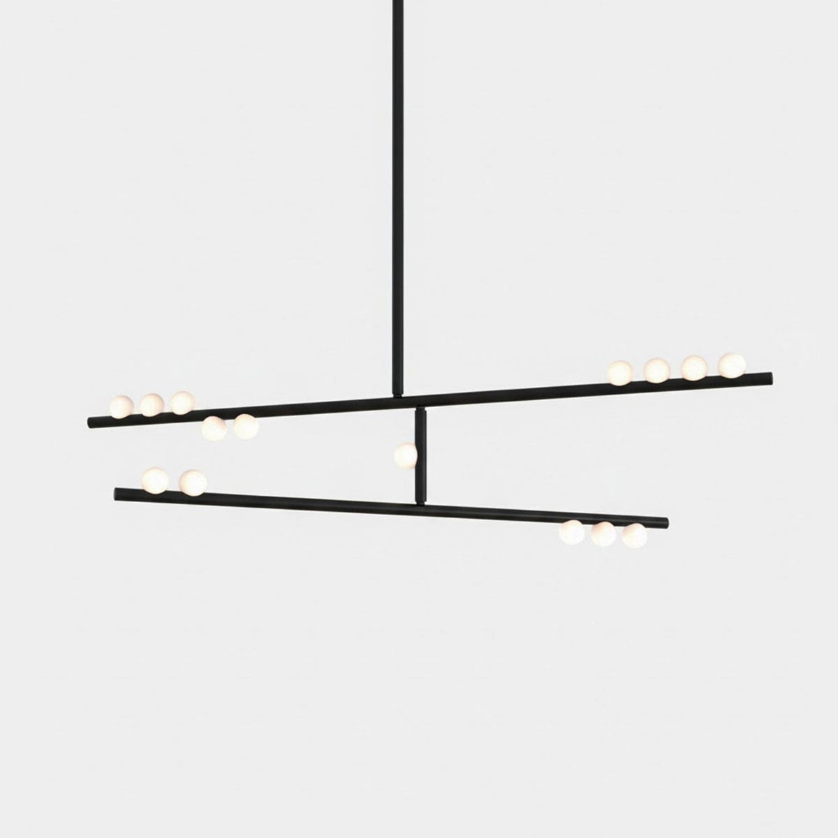 Brass Glass Drop Chandelier