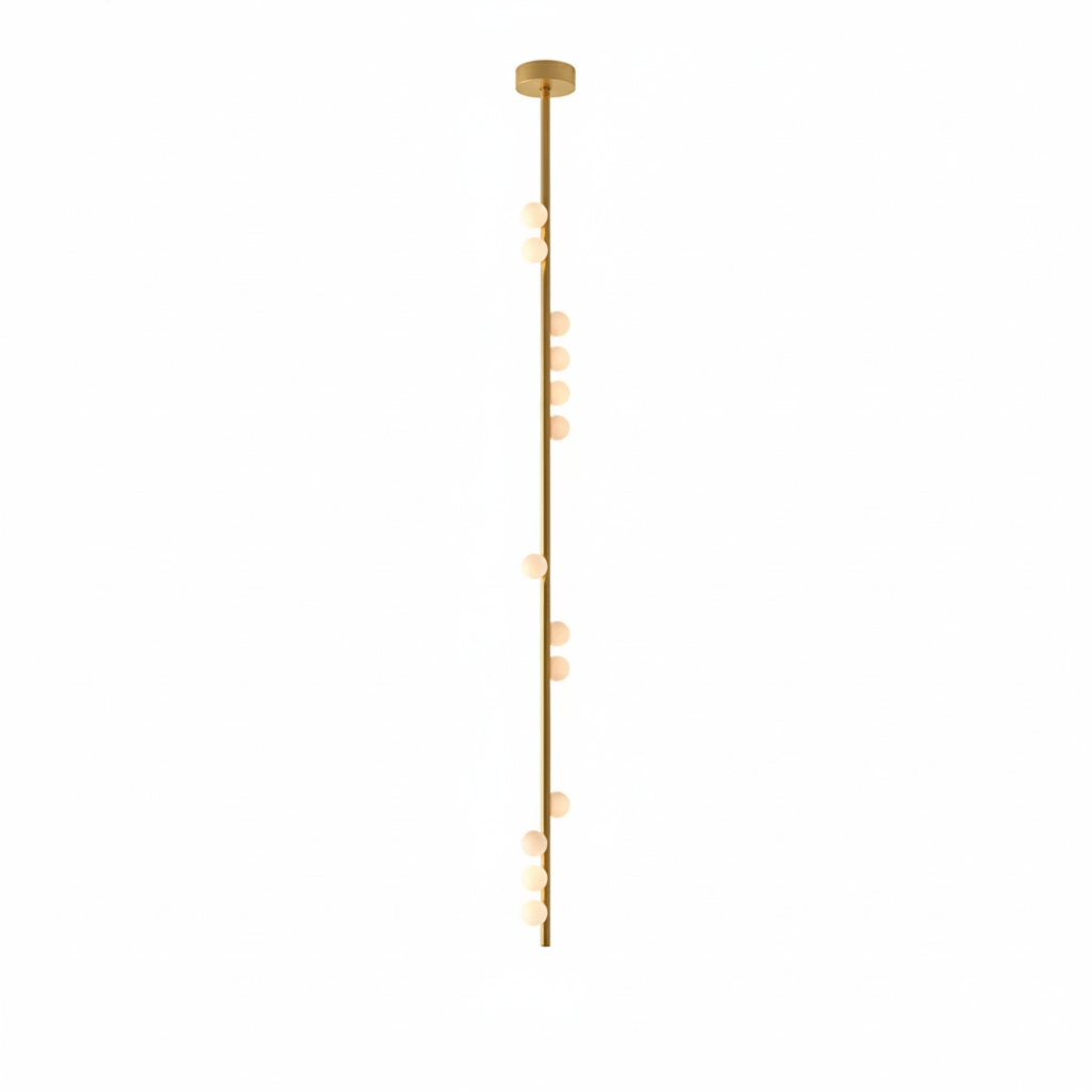 Brass Glass Drop Chandelier