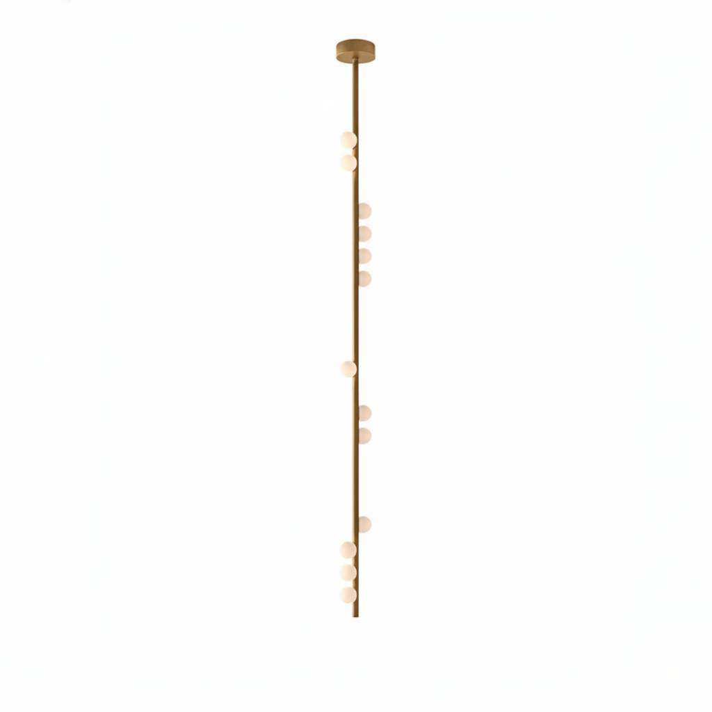 Brass Glass Drop Chandelier