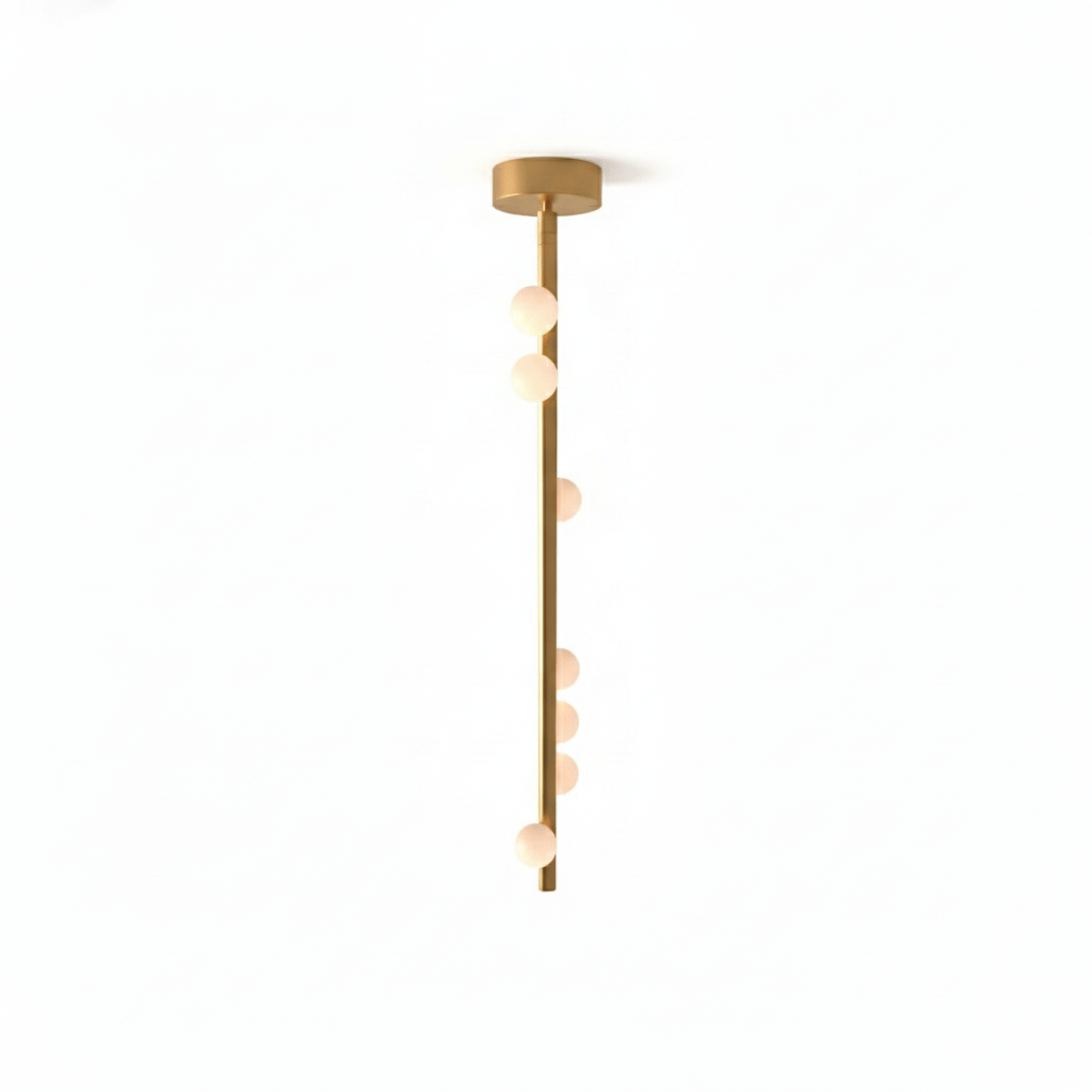 Brass Glass Drop Chandelier