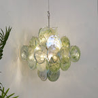 Verdant Bloom Glass Chandelier