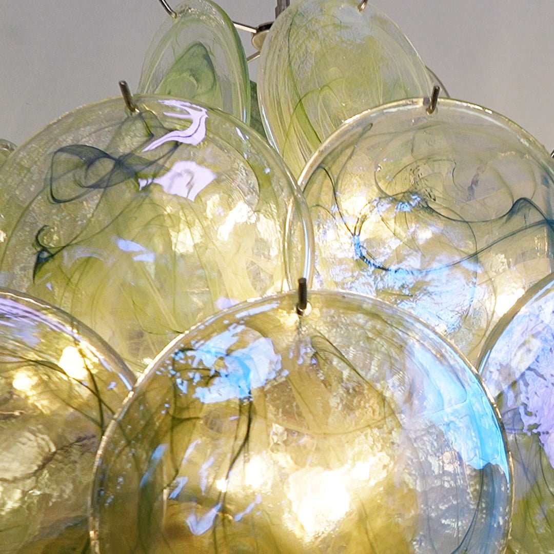Verdant Bloom Glass Chandelier