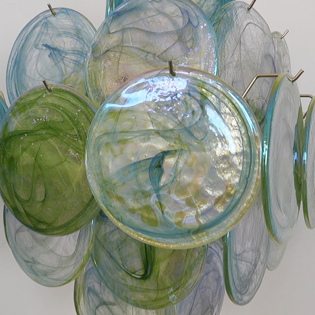 Verdant Bloom Glass Chandelier