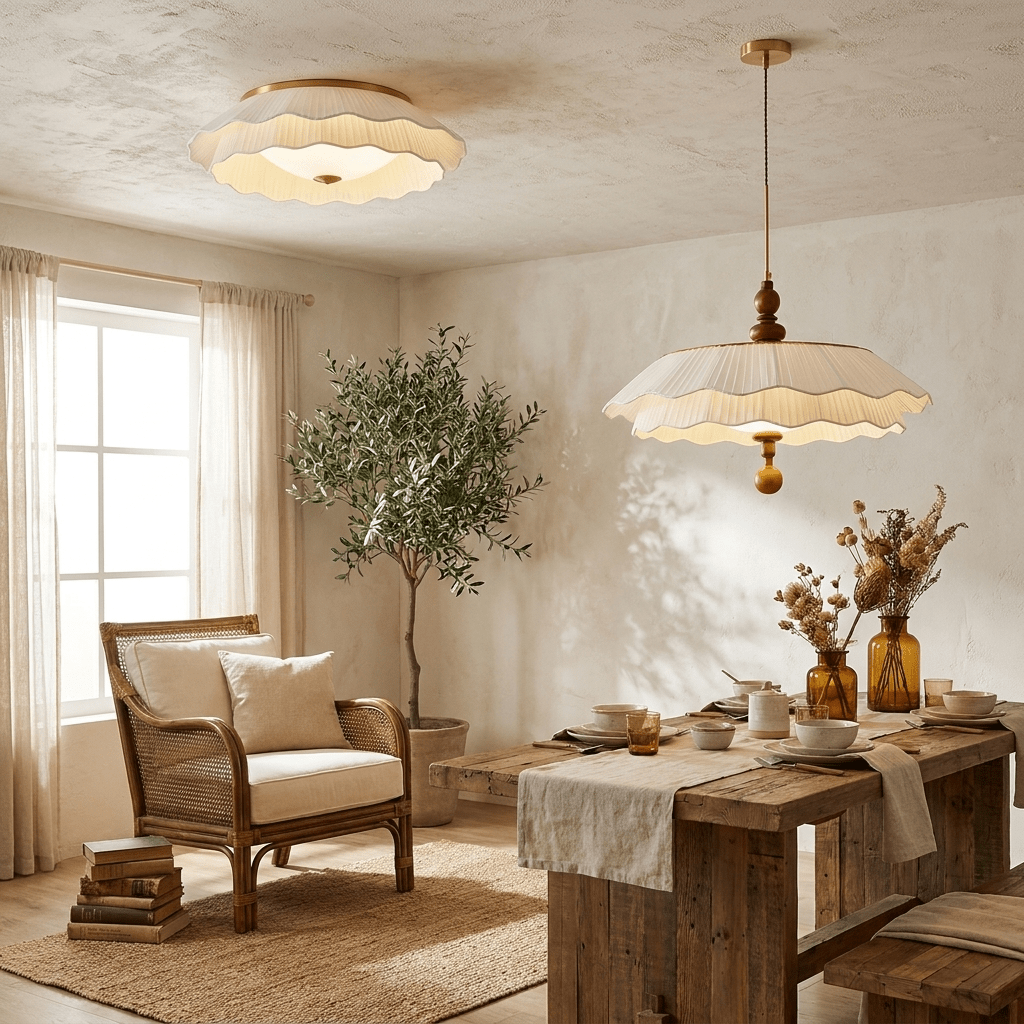 Belle Epoque Pleated Ceiling Light