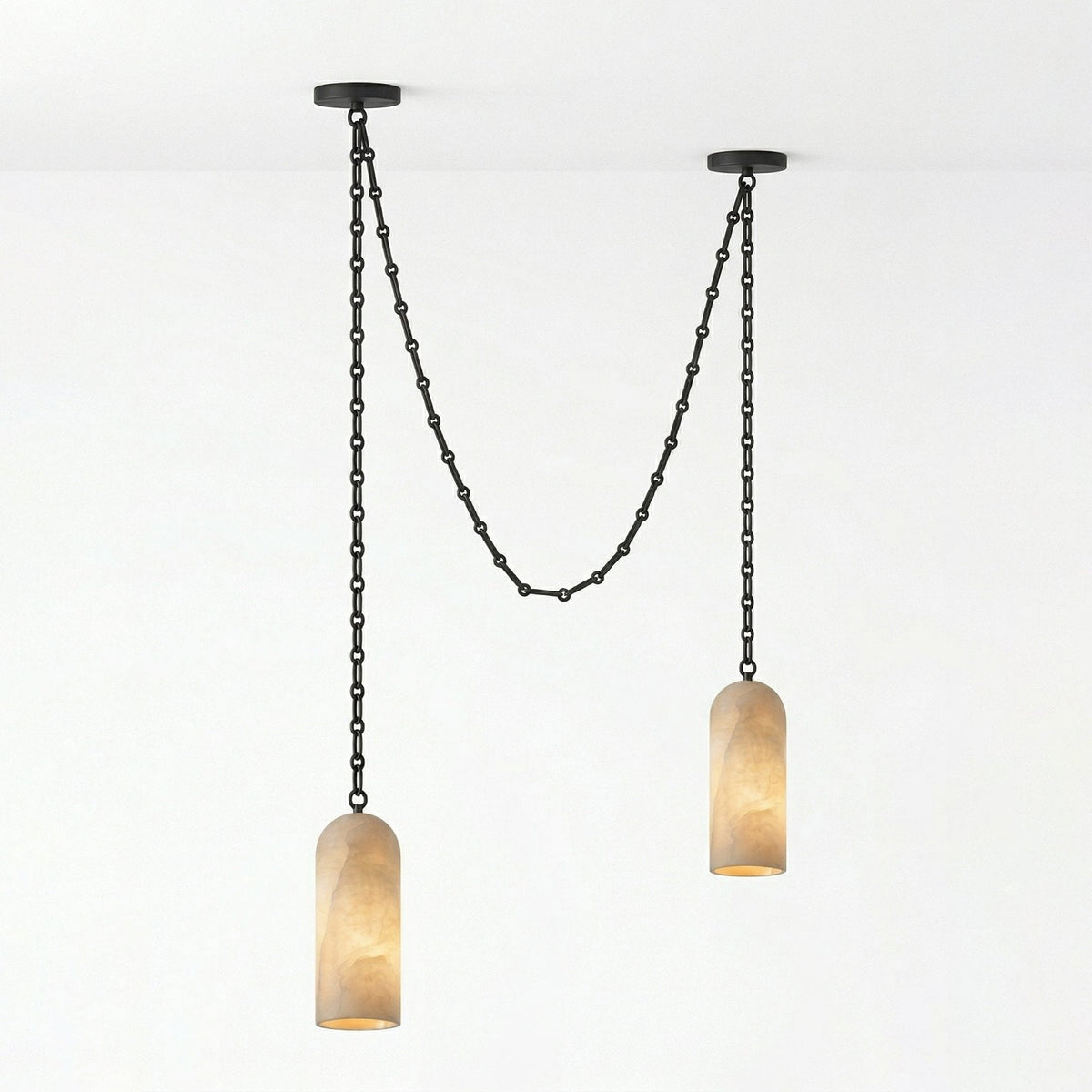 Cascading Chain Capsule Chandelier