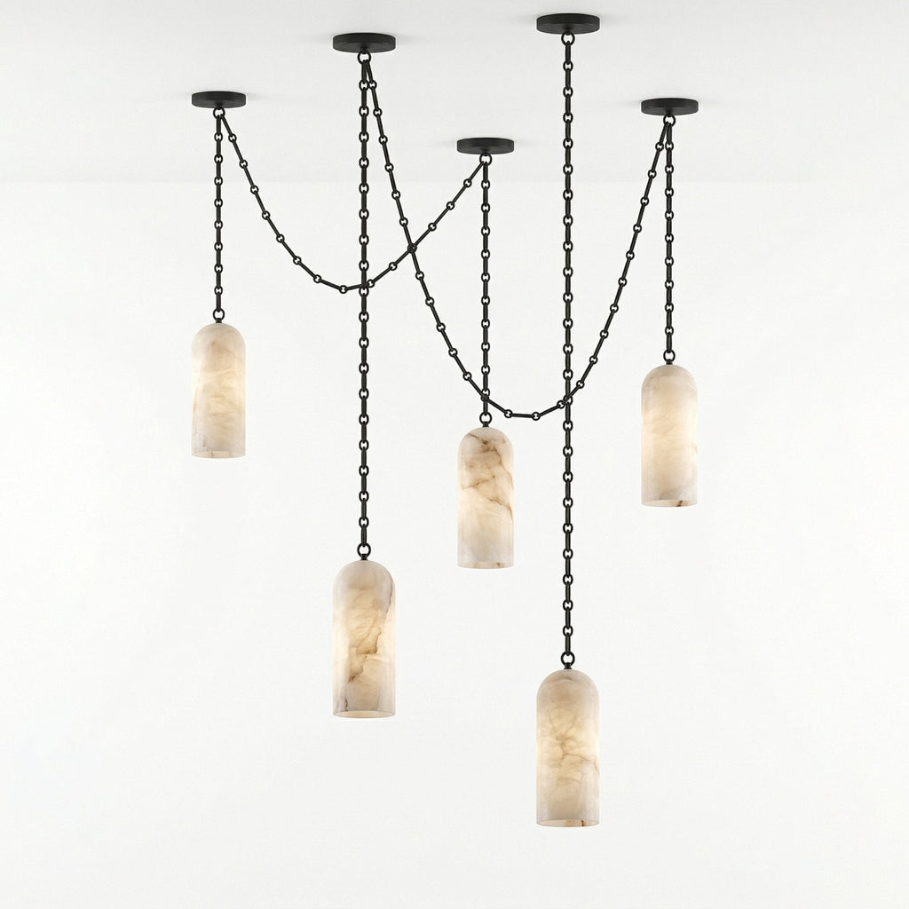 Cascading Chain Capsule Chandelier