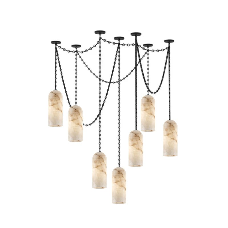 Cascading Chain Capsule Chandelier