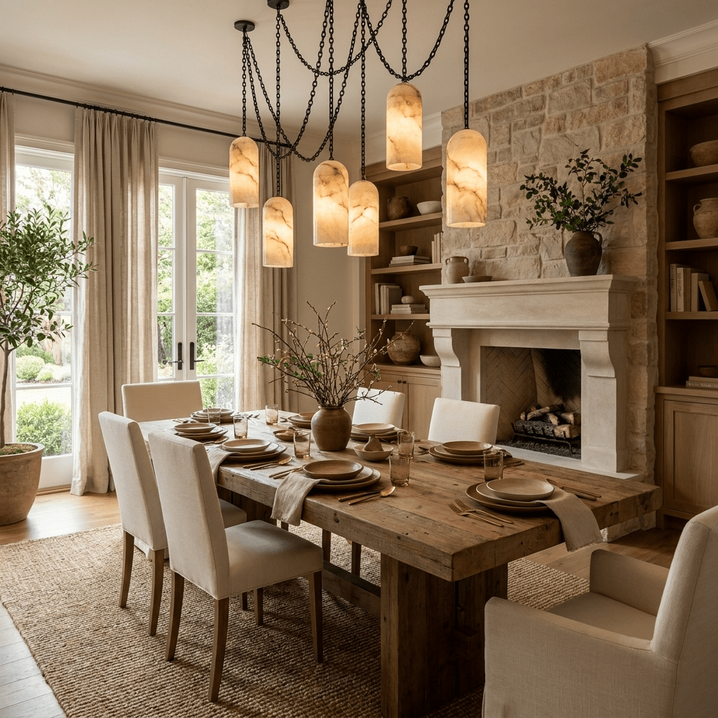 Cascading Chain Capsule Chandelier