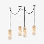 Cascading Chain Capsule Chandelier