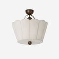 Flora Pleated Fabric Semi-Flush Mount